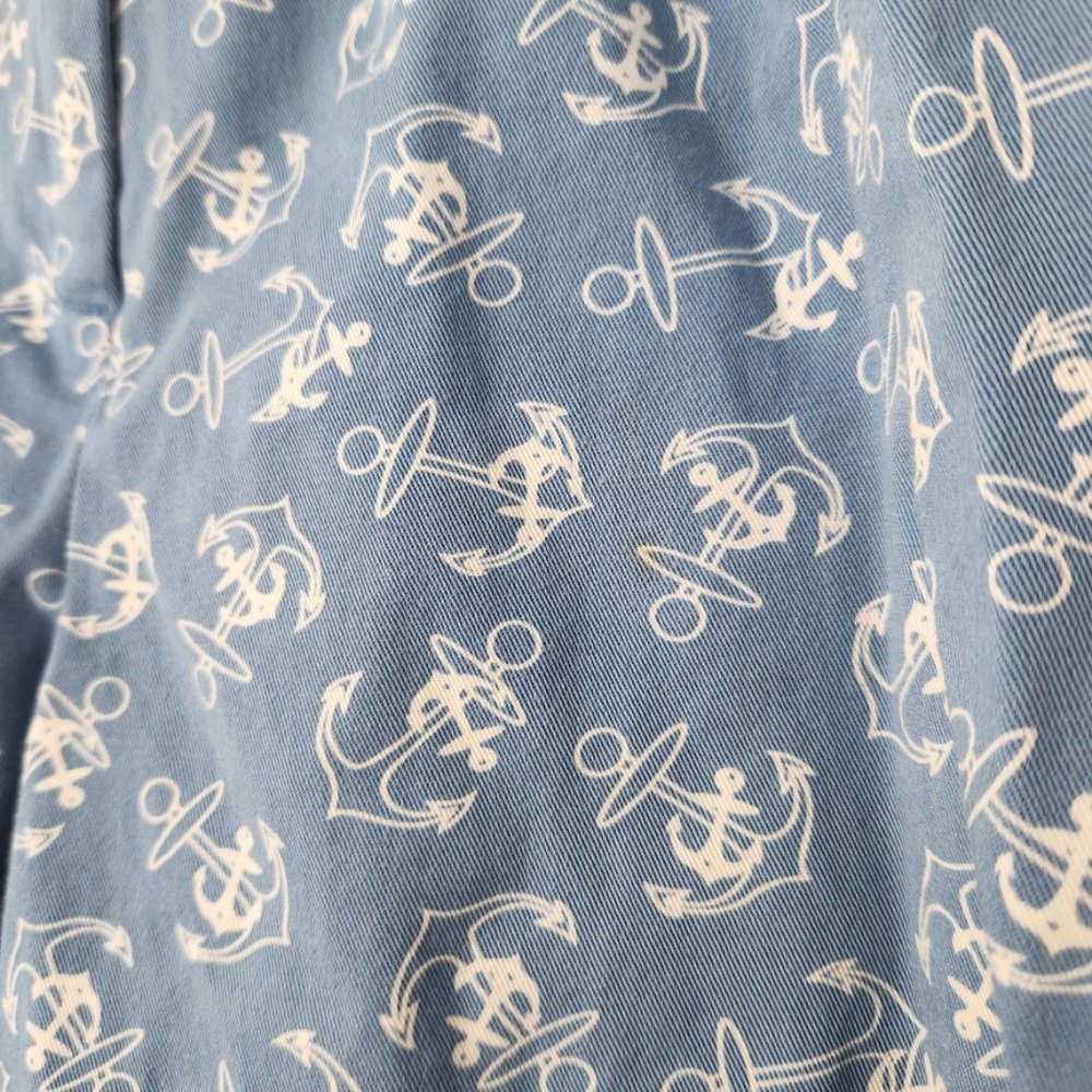 Vintage 90s Pendleton Anchor Print Pants Sz 14 Blue White Novelty Capri‎ Coastal - Picture 4 of 15